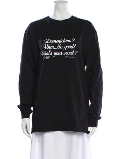 Pre-owned Msgm Graphic Print Crew Neck T-shirt In Black