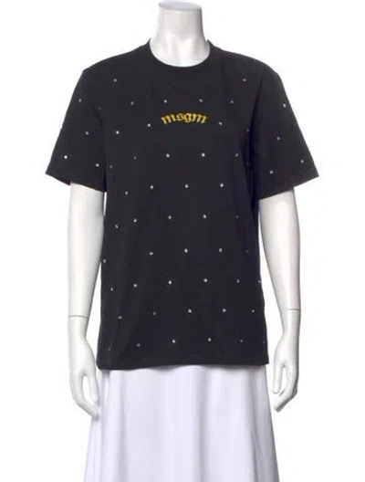 Pre-owned Msgm Graphic Print Crew Neck T-shirt In Black