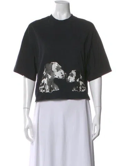 Pre-owned Msgm Graphic Print Crew Neck T-shirt In Black