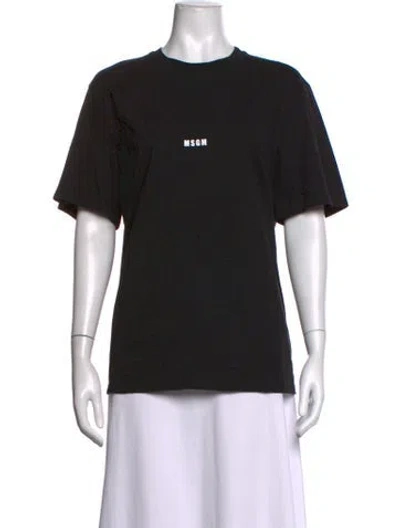 Pre-owned Msgm Graphic Print Crew Neck T-shirt In Black