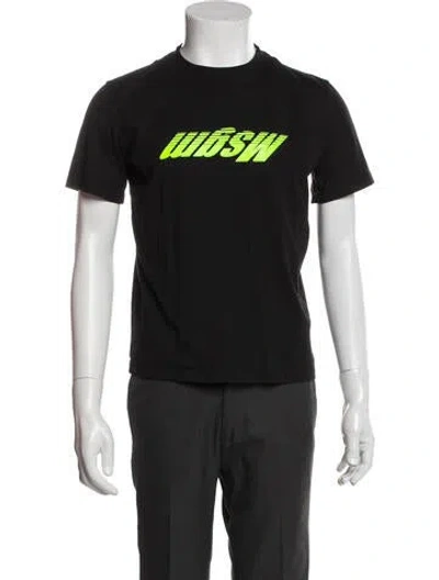 Pre-owned Msgm Graphic Print Crew Neck T-shirt In Blue