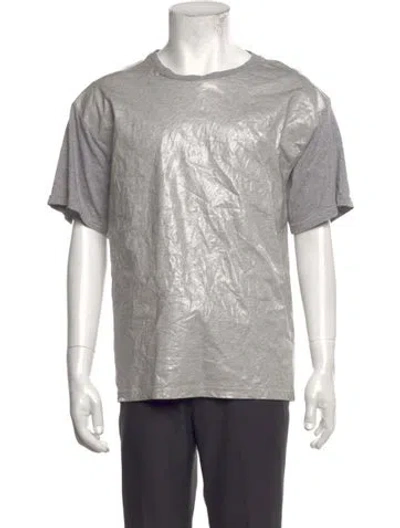 Pre-owned Msgm Graphic Print Crew Neck T-shirt In Grey