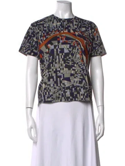 Pre-owned Msgm Graphic Print Crew Neck T-shirt In Multicolor