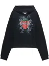 Msgm Graphic-print Drop-shoulder Hoodie In Black