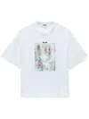 Msgm Graphic-print Drop-shoulder T-shirt In White