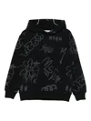 Msgm Graphic-print Hoodie In Black