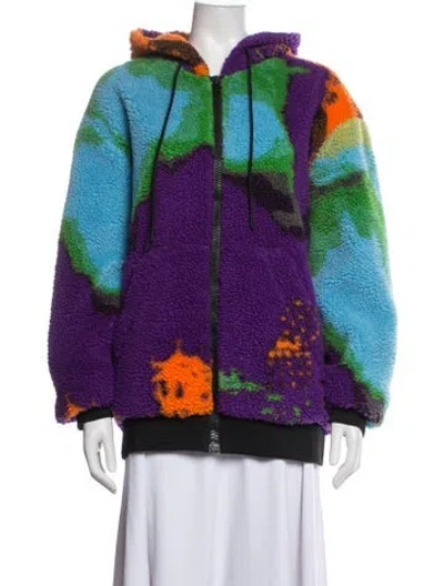 Pre-owned Msgm Graphic Print Jacket In Purple
