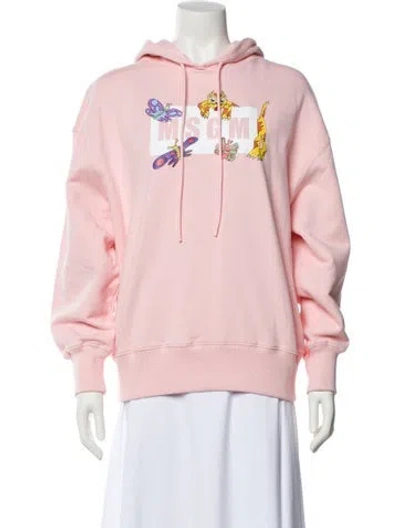 Pre-owned Msgm Graphic Print Jacket W/ Tags In Pink