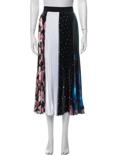 Pre-owned Msgm Graphic Print Midi Length Skirt In Black