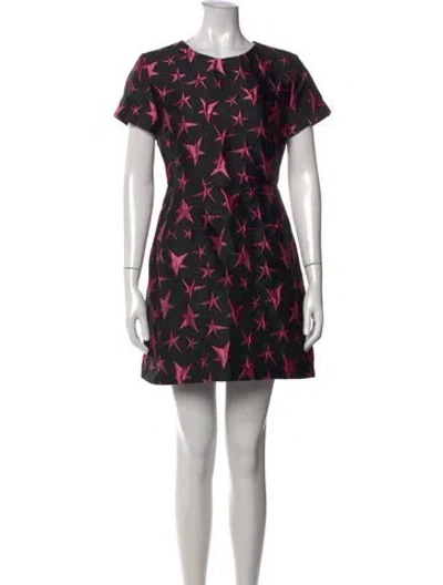 Pre-owned Msgm Graphic Print Mini Dress In Black