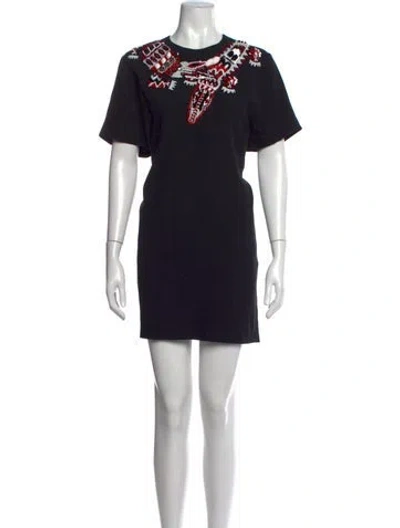 Pre-owned Msgm Graphic Print Mini Dress In Black