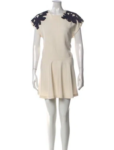 Pre-owned Msgm Graphic Print Mini Dress In Neutral