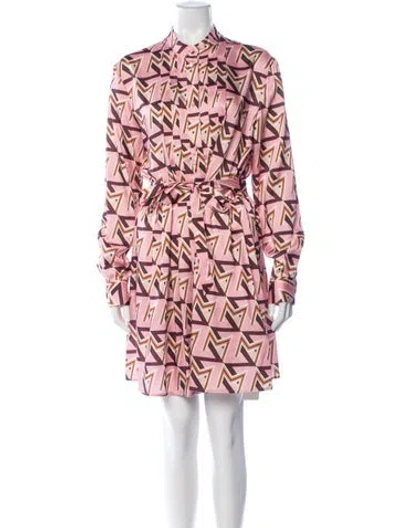 Pre-owned Msgm Graphic Print Mini Dress In Pink
