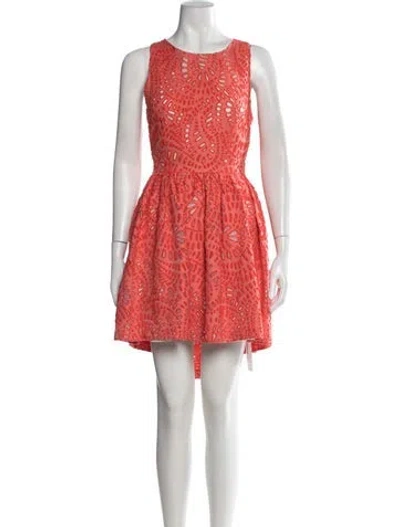 Pre-owned Msgm Graphic Print Mini Dress In Red
