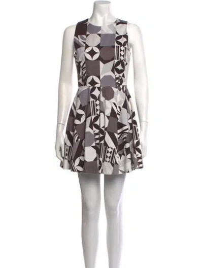 Pre-owned Msgm Graphic Print Mini Dress In White
