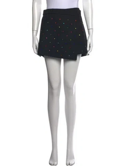 Pre-owned Msgm Graphic Print Mini Shorts In Black