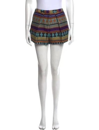 Pre-owned Msgm Graphic Print Mini Shorts In Blue