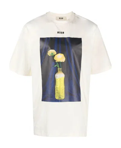 Msgm Graphic-print Organic Cotton T-shirt