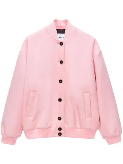 Msgm Graphic-print Puffer Jacket In Rosa