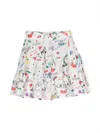Msgm Graphic-print Ruffled Skirt In White