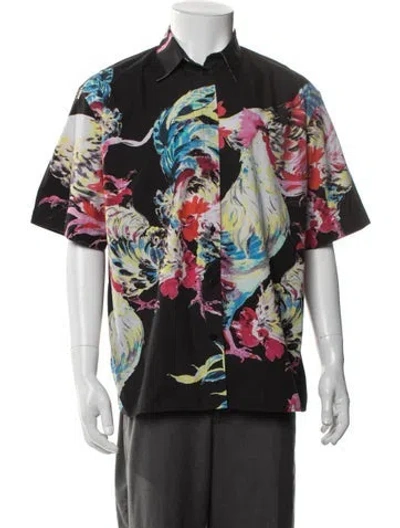 Pre-owned Msgm Graphic Print Short Sleeve Shirt In Black