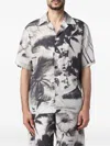 Msgm Graphic-print Short-sleeve Shirt In Gray