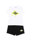 Msgm Graphic-print Shorts Set In White