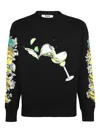 Msgm Printed Cotton Sweatshirt In Black