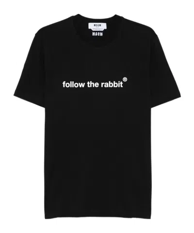 MSGM MSGM 'FOLLOW THE RABBIT' QUOTES JERSEY T-SHIRT