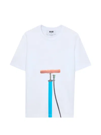 Msgm Graphic-print T-shirt In Blue