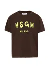 Msgm Graphic-print T-shirt In Brown