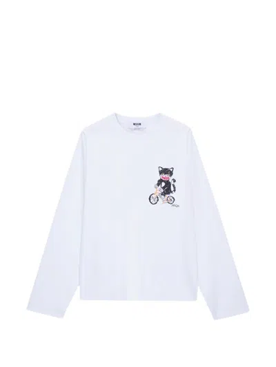 Msgm Graphic-print T-shirt In White