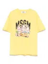 Msgm Graphic-print T-shirt In Yellow