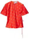 Msgm Bluse Mit Grafischem Print In Rot