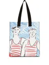 Msgm Graphic-print Tote Bag In Black