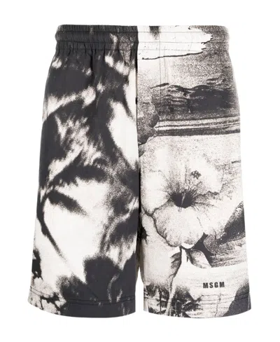MSGM MSGM GRAPHIC PRINTED BERMUDA SHORTS