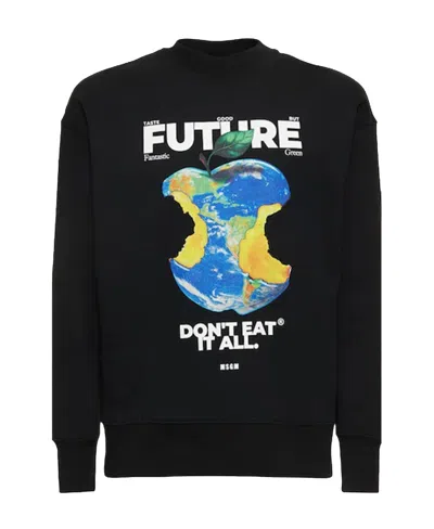 Msgm Graphic-printed Crewneck Sweatshirt