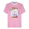 Msgm "sailor Kitten" Print T-shirt In Pink