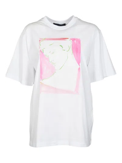 Msgm Printed T-shirt In White