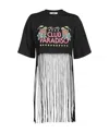Msgm Graphic-print Frayed T-shirt In Black