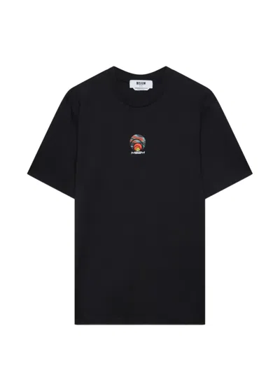 Msgm Graphic T-shirt In Black