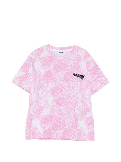 Msgm Graphic T-shirt In Pink