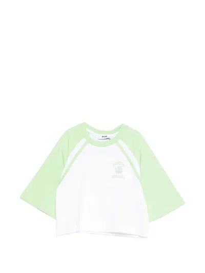 Msgm Kids' Graphic T-shirt In White