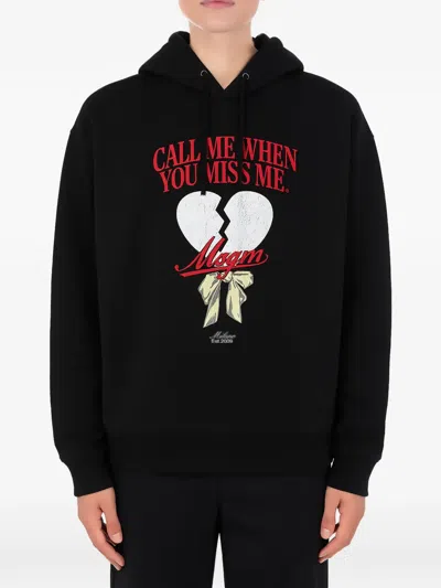 Msgm Graphic-print Hoodie In Black