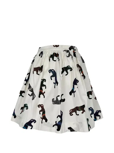 Pre-owned Msgm Graphic-print Skirt In White
