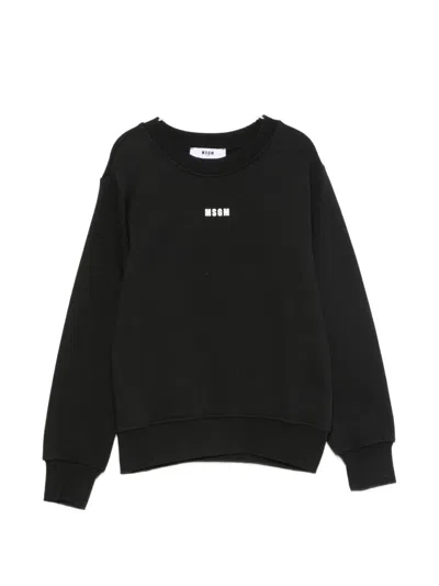 Msgm Kids' Graphic-print Sweatshirt In Black