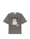 Msgm Graphic-print T-shirt In Gray