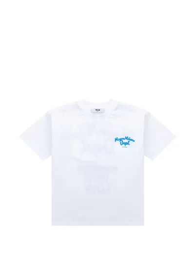 Msgm Kids' Graphic-print T-shirt In White