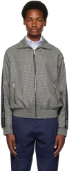 Msgm Gray Check Jacket In Grey