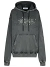 Msgm Studded Logo Hoodie In Black